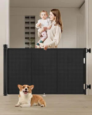 Upgrade 71" Retractable Baby Gates with Reinforced Strip Design to Prevent Crawling Through, 34" Tall Retractable Gate for Baby and Pet, 6 FT Baby Gates for Stairs, Doorways, Hallways