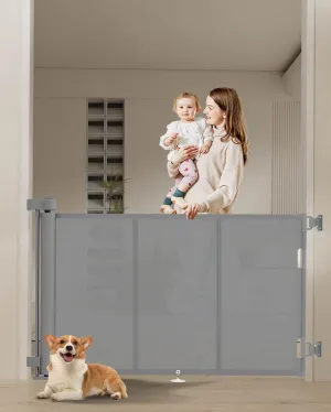 Upgrade 71" Retractable Baby Gates with Reinforced Strip Design to Prevent Crawling Through, 34" Tall Retractable Gate for Baby and Pet, 6 FT Baby Gates for Stairs, Doorways, Hallways