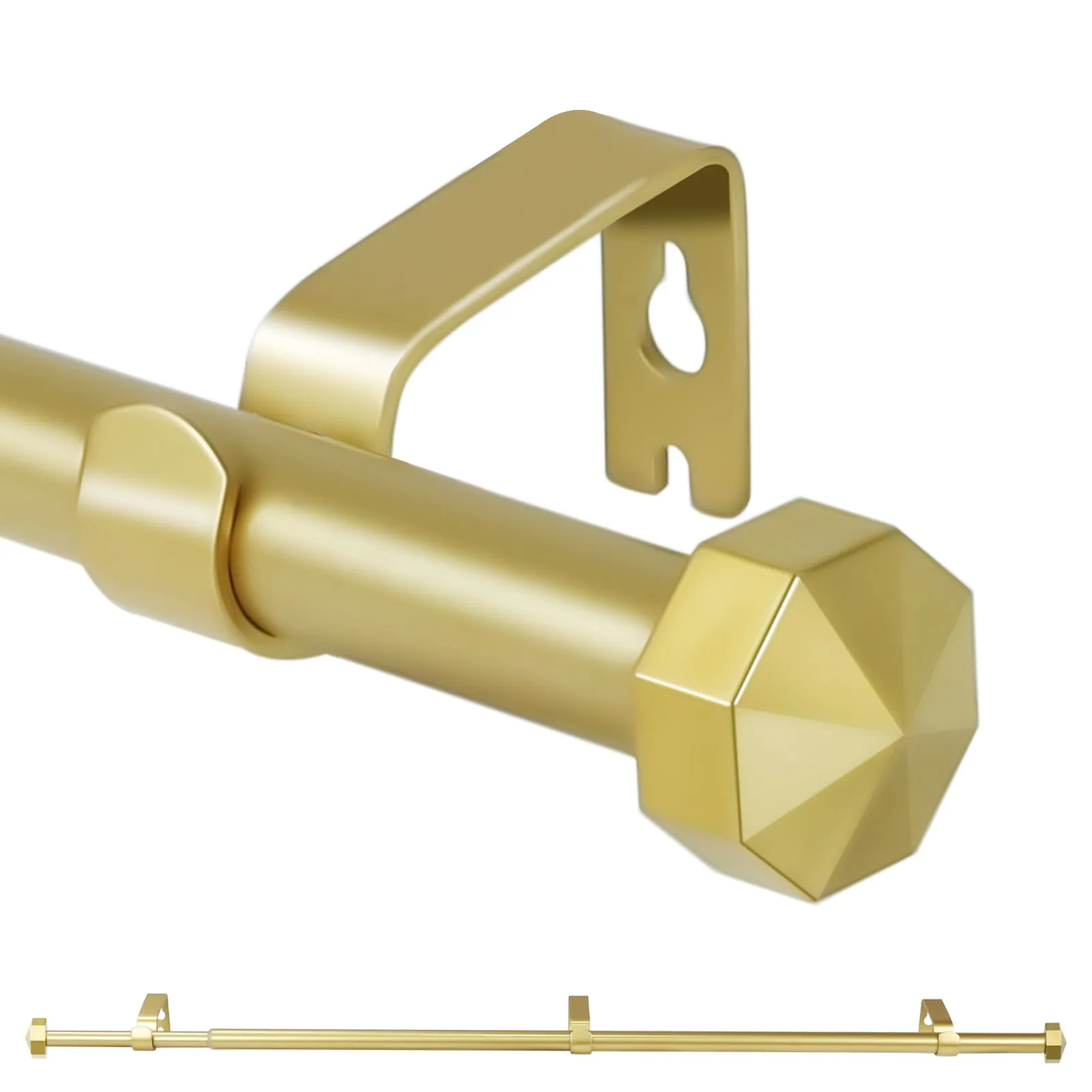 Urbanest 5-8" Telescoping Single Curtain Rods with Octagonal Finials