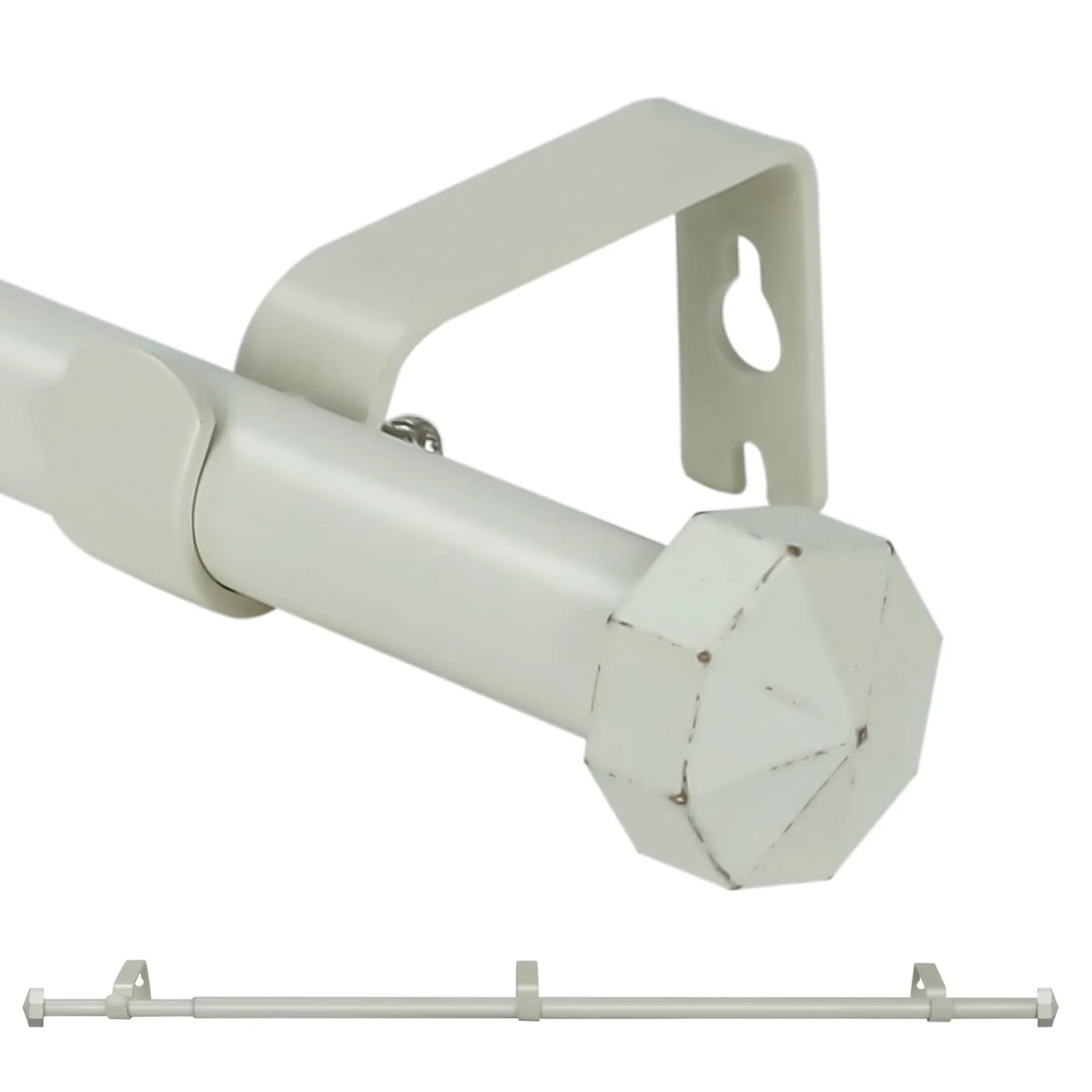 Urbanest 5-8" Telescoping Single Curtain Rods with Octagonal Finials
