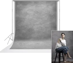 UrcTepics 8x10ft Light Grey Professional Portrait Backdrop Abstract Textured Photography Backdrops for Picture and Headshot