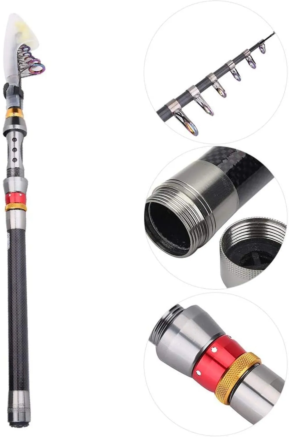 VBESTLIFE Telescopic Fishing Rod Carbon Fiber Sea Fishing Rod for Bass Trout Fishing for Saltwater & Freshwater