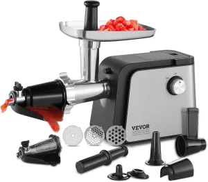 VEVOR Electric Tomato Strainer, 500W Sauce Maker Machine, 4.9 LBS/Min Food Mill With Reverse Function for Tomato, Strawberry, Blueberry - Pure Copper Motor
