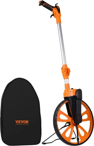 VEVOR Measuring Wheel, 12.5in Diameter Wheel, Centerline Design w/Handbrake, 39.76-20.47 in Telescoping Measure Wheel,Measurement 0-9,999m with Bag, for Lawn/Hard/Soft/Wood Road Measuring