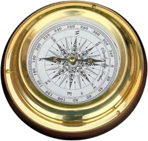Vintage Brass Nautical Compass, 6 Inch Diameter, Maritime Antique Decor Direction Compass, Best Collection Piece
