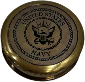 Vintage Brass Pocket Compass Engraved Quote Nautical Marine Navigation Tool for Ship Sailor Collectible Gift and Desk Decor