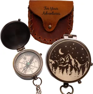 Vintage Engraved Compass - For Adventurous Men
