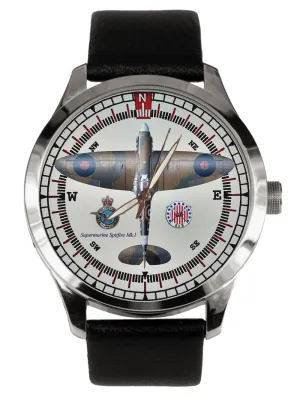 Vintage WORLD WAR II RAF Pilot Watch Style Retro Supermarine Spitfire Compass Dial Solid Brass Watch