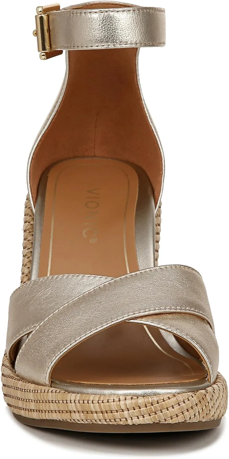 Vionic Women's Venus Marina Comfortable Wedge Heels- Supportive Wedges Comfort Shoes That Includes a Concealed Orthotic Insole Sizes 5-12
