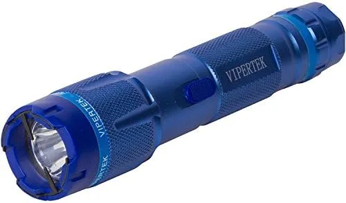 VIPERTEK VTS-T03 Aluminum Stun Gun for Self Defense Rechargeable with LED Flashlight
