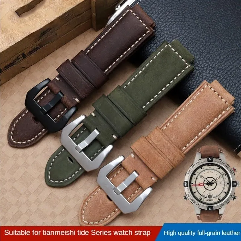 WatchBand for Timex Tide Compass T2n720 T2n721 T2n739 Nylon Men's Leather Watch Strap
