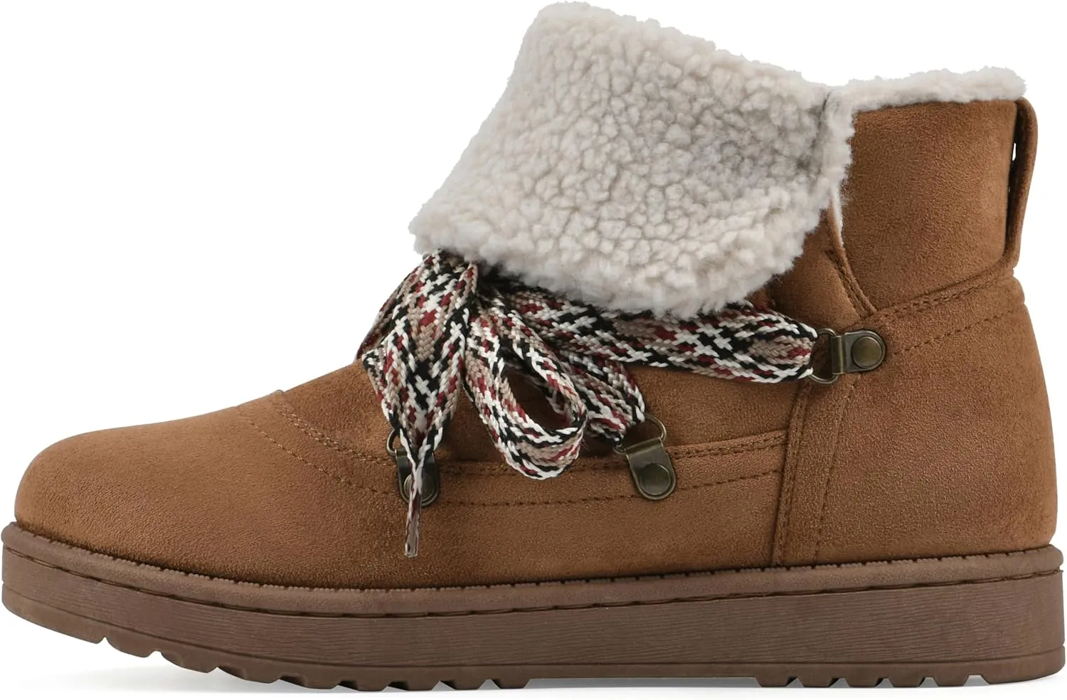 WHITE MOUNTAIN Women's Idol Faux Fur Lace-up Ankle Bootie