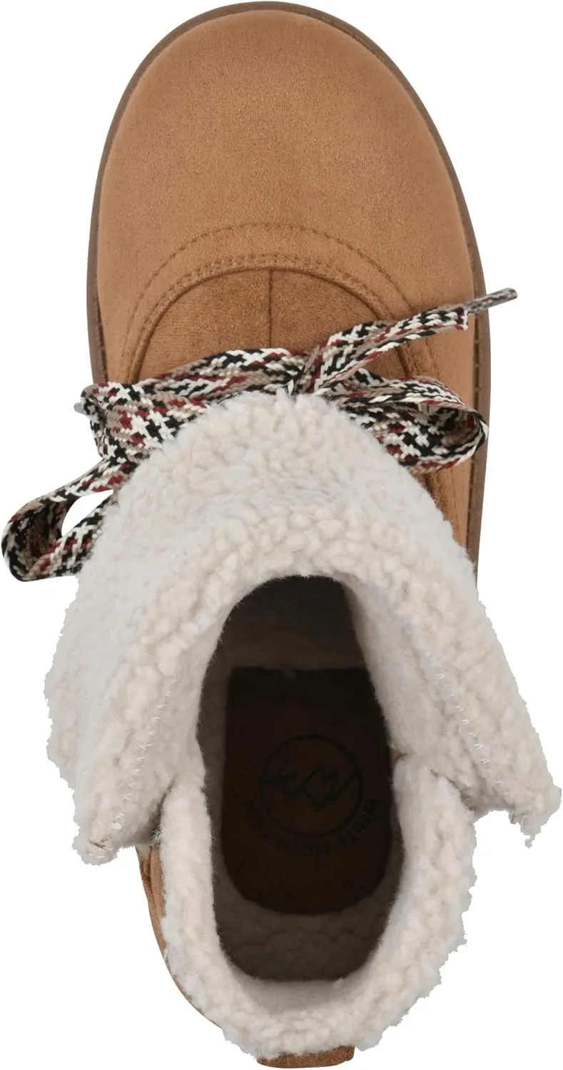 WHITE MOUNTAIN Women's Idol Faux Fur Lace-up Ankle Bootie