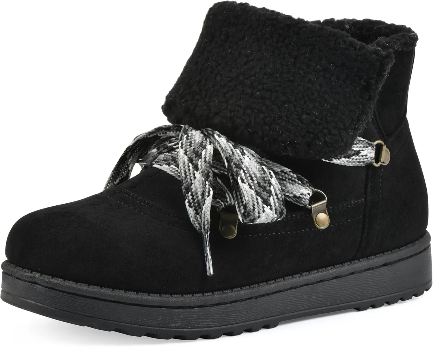 WHITE MOUNTAIN Women's Idol Faux Fur Lace-up Ankle Bootie