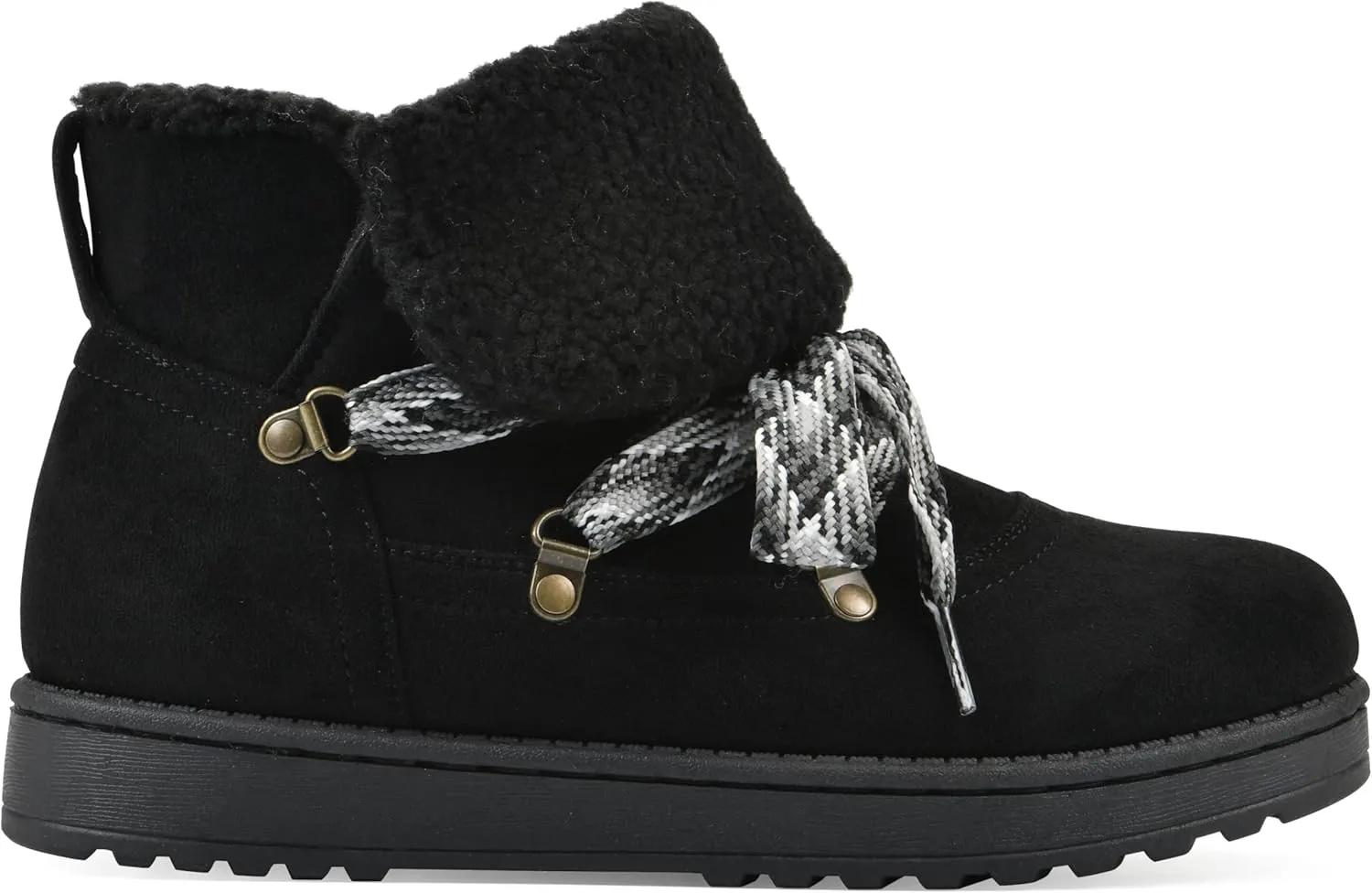 WHITE MOUNTAIN Women's Idol Faux Fur Lace-up Ankle Bootie