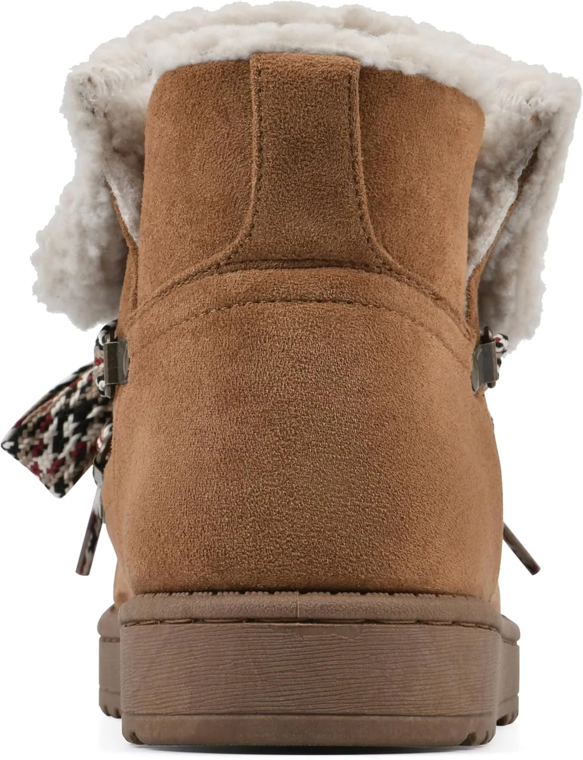 WHITE MOUNTAIN Women's Idol Faux Fur Lace-up Ankle Bootie