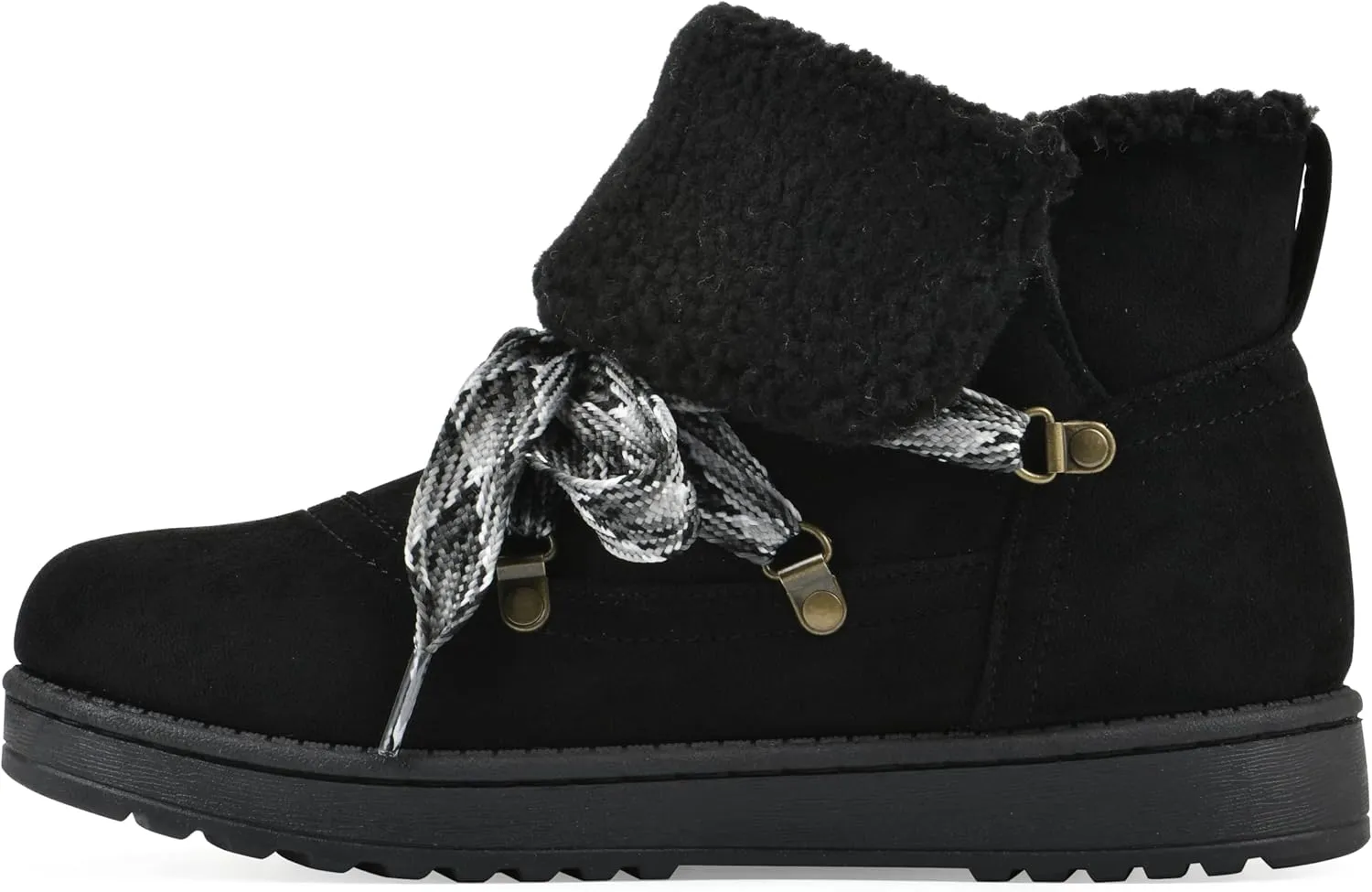 WHITE MOUNTAIN Women's Idol Faux Fur Lace-up Ankle Bootie