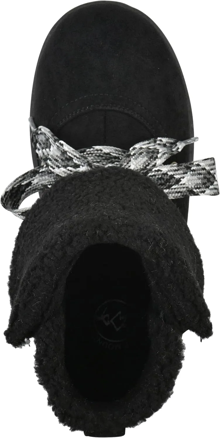 WHITE MOUNTAIN Women's Idol Faux Fur Lace-up Ankle Bootie
