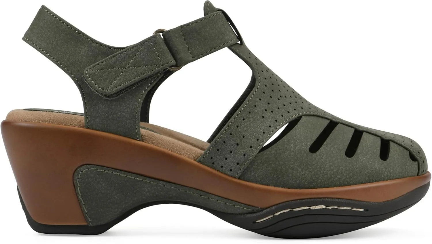 WHITE MOUNTAIN Women's Vie Heeled Cut-Out Clog