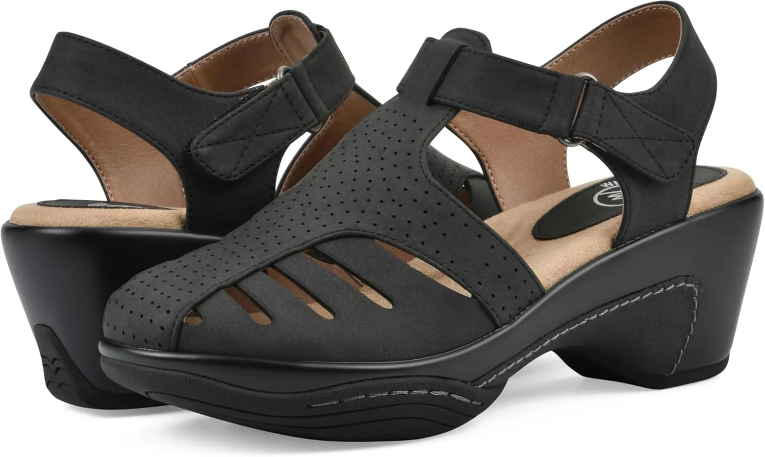 WHITE MOUNTAIN Women's Vie Heeled Cut-Out Clog