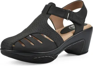 WHITE MOUNTAIN Women's Vie Heeled Cut-Out Clog