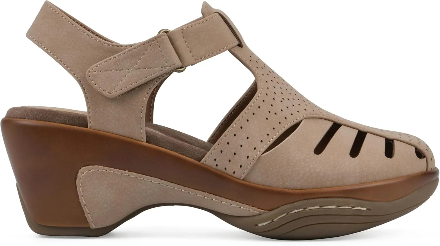 WHITE MOUNTAIN Women's Vie Heeled Cut-Out Clog