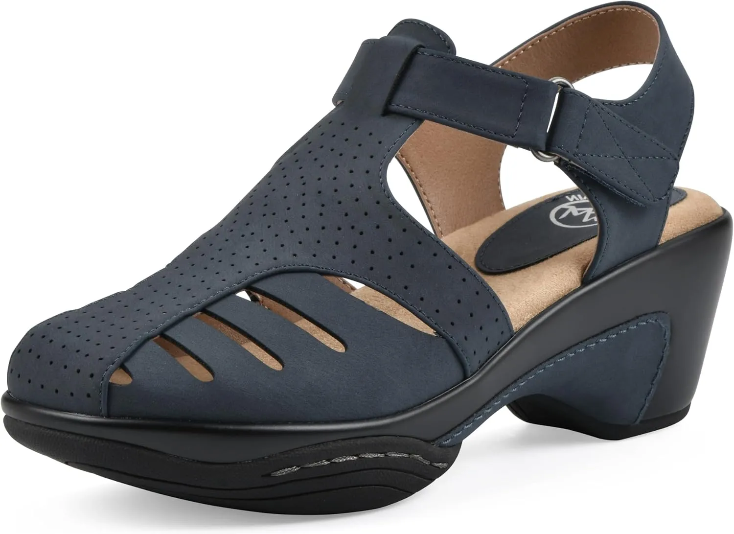 WHITE MOUNTAIN Women's Vie Heeled Cut-Out Clog