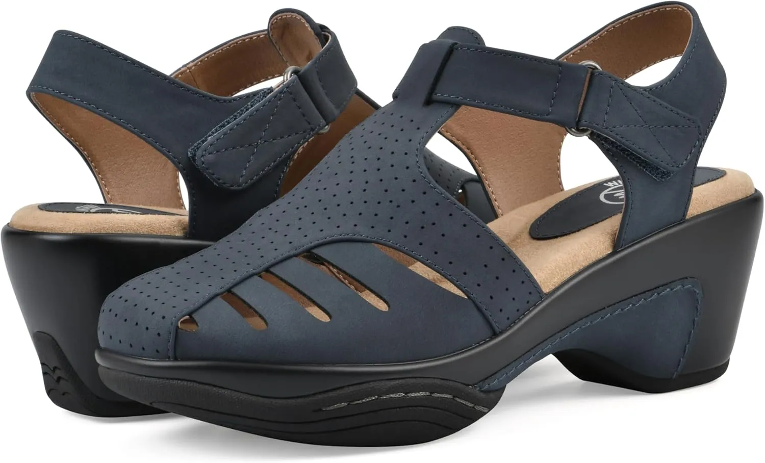 WHITE MOUNTAIN Women's Vie Heeled Cut-Out Clog