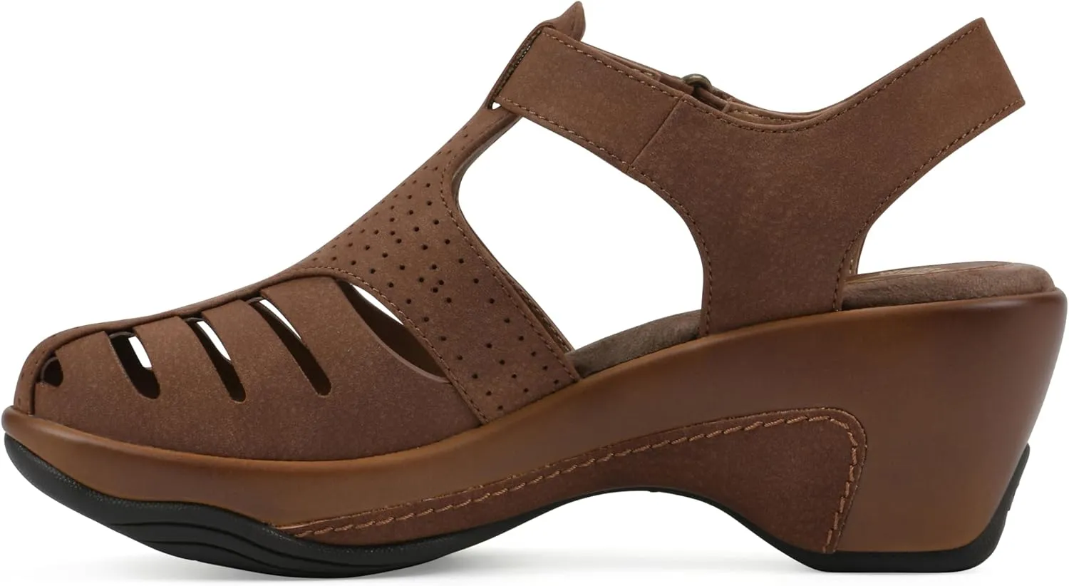 WHITE MOUNTAIN Women's Vie Heeled Cut-Out Clog