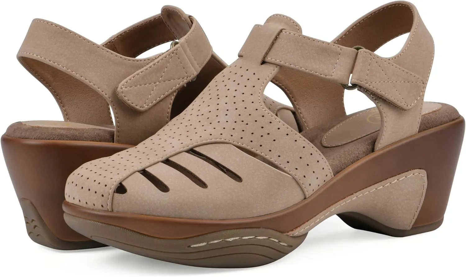 WHITE MOUNTAIN Women's Vie Heeled Cut-Out Clog