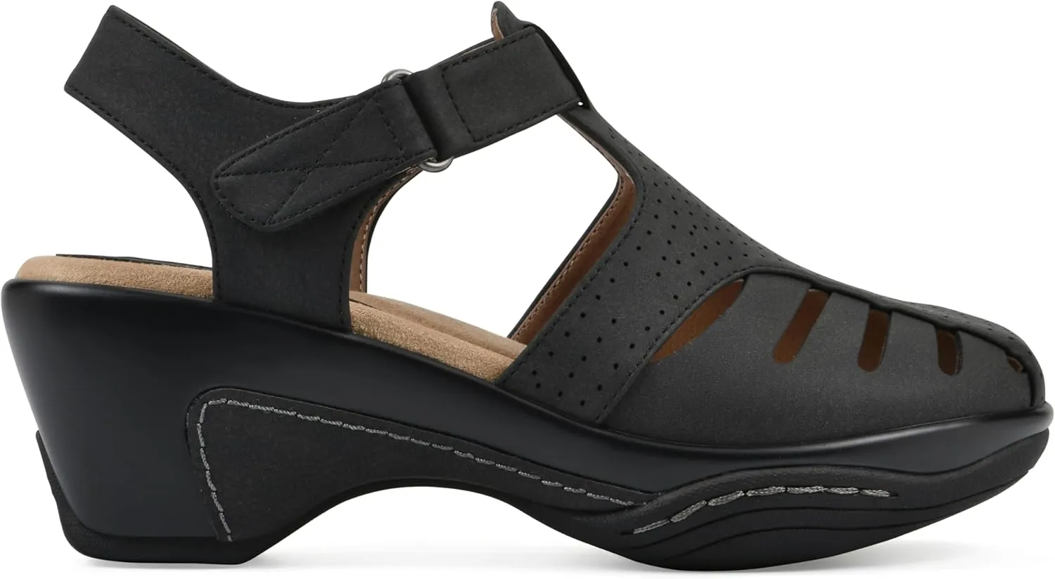 WHITE MOUNTAIN Women's Vie Heeled Cut-Out Clog
