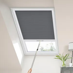 Window Blinds, Skylight Shades Window Cordless Cellular Shades Room Darkening Honeycomb Blinds for Roof Inclined Plane Room Windows - Custom Size (Light Filtering, Blue Haze)