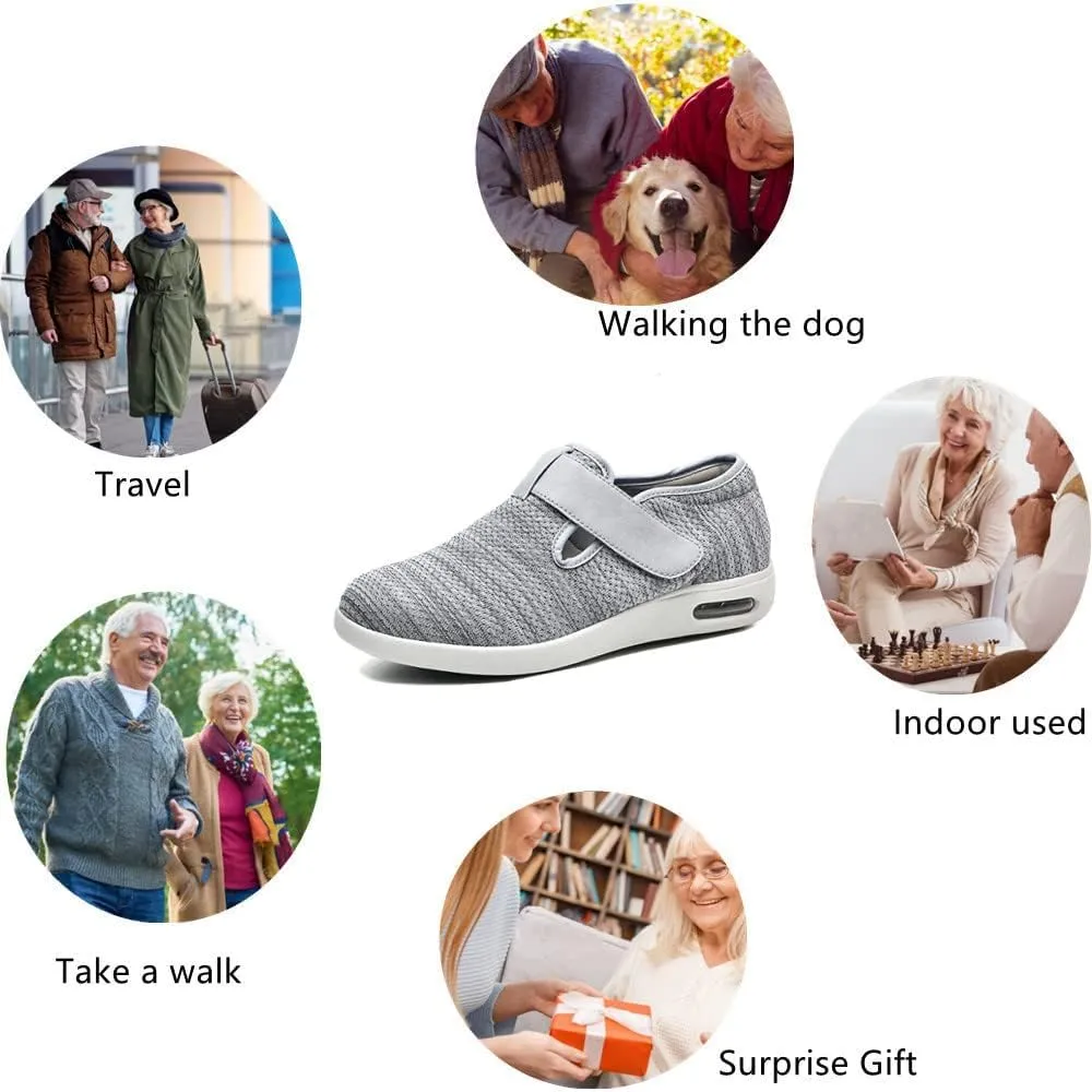 Women's Diabetic Shoes Wide Width Adjustable Closure Edema Walking Shoes for Elderly Neuropathy Swollen Feet Arthritis Indoor Outdoor
