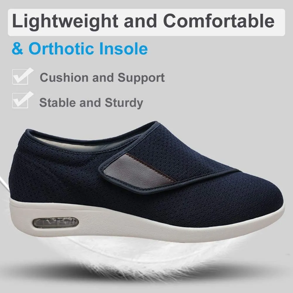 Women's Extra Wide Diabetic Shoes with Arch Support, Navy Blue, 8 Sizes