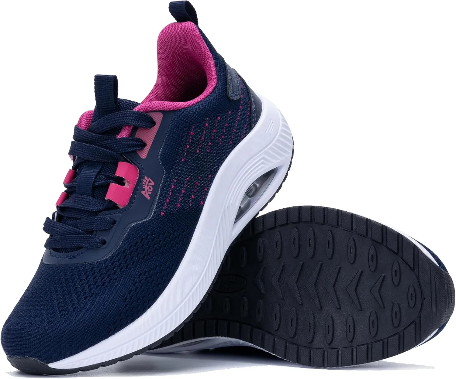 Women's Walking Shoes with Arch Support Orthotic Sneakers for Plantar Fasciitis Heel and Foot Pain Relief Tennis BlueRed Size 9