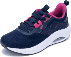 Women's Walking Shoes with Arch Support Orthotic Sneakers for Plantar Fasciitis Heel and Foot Pain Relief Tennis BlueRed Size 9