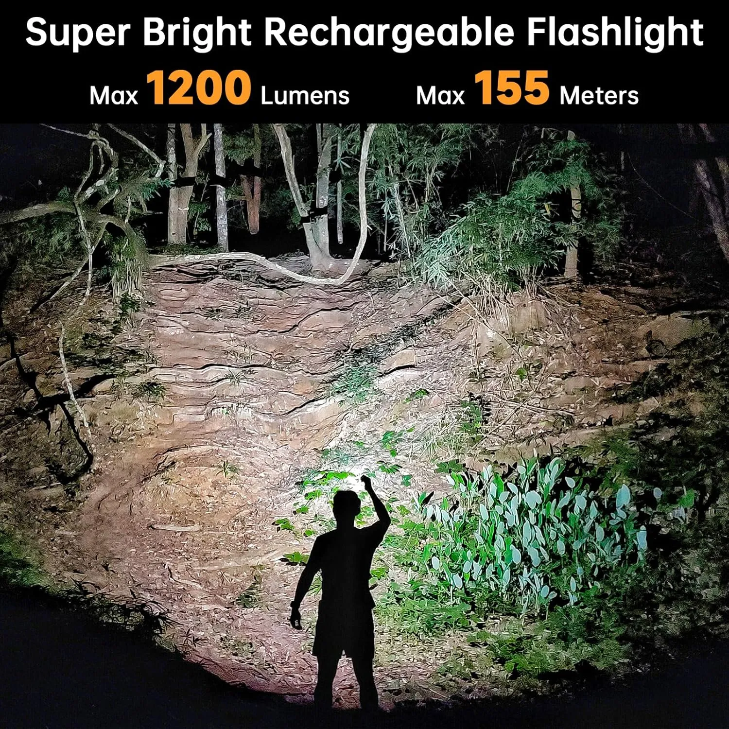 Wurkkos FC11C Led Flashlight Rechargeable High Lumen 1200, Small Powerful Flashlight USB C, Super Bright EDC Flashlight IP68 Waterproof, 155Meters Long Range, 90 High CRI (Orange 5000K)