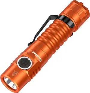 Wurkkos FC11C Led Flashlight Rechargeable High Lumen 1200, Small Powerful Flashlight USB C, Super Bright EDC Flashlight IP68 Waterproof, 155Meters Long Range, 90 High CRI (Orange 5000K)