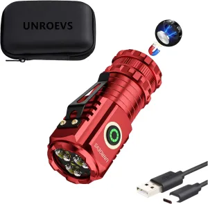XC01 2550 lumens Mini Flashlight Rechargeable, Super Bright Magnetic Flashlight 5 Modes, Compact Small Pocket Flashlight USB C Charge,EDC Lights for Camping Outdoor Emergencies.