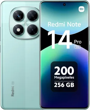 Xiaomi Redmi Note 14 Pro 5G   4G LTE (for Tmobile Mint Tello & Global) (256GB   8GB) NFC 6.67" 120Hz 200MP Pro AI Camera Model 24090RA29G Unlocked Dual Sim (Coral Green)