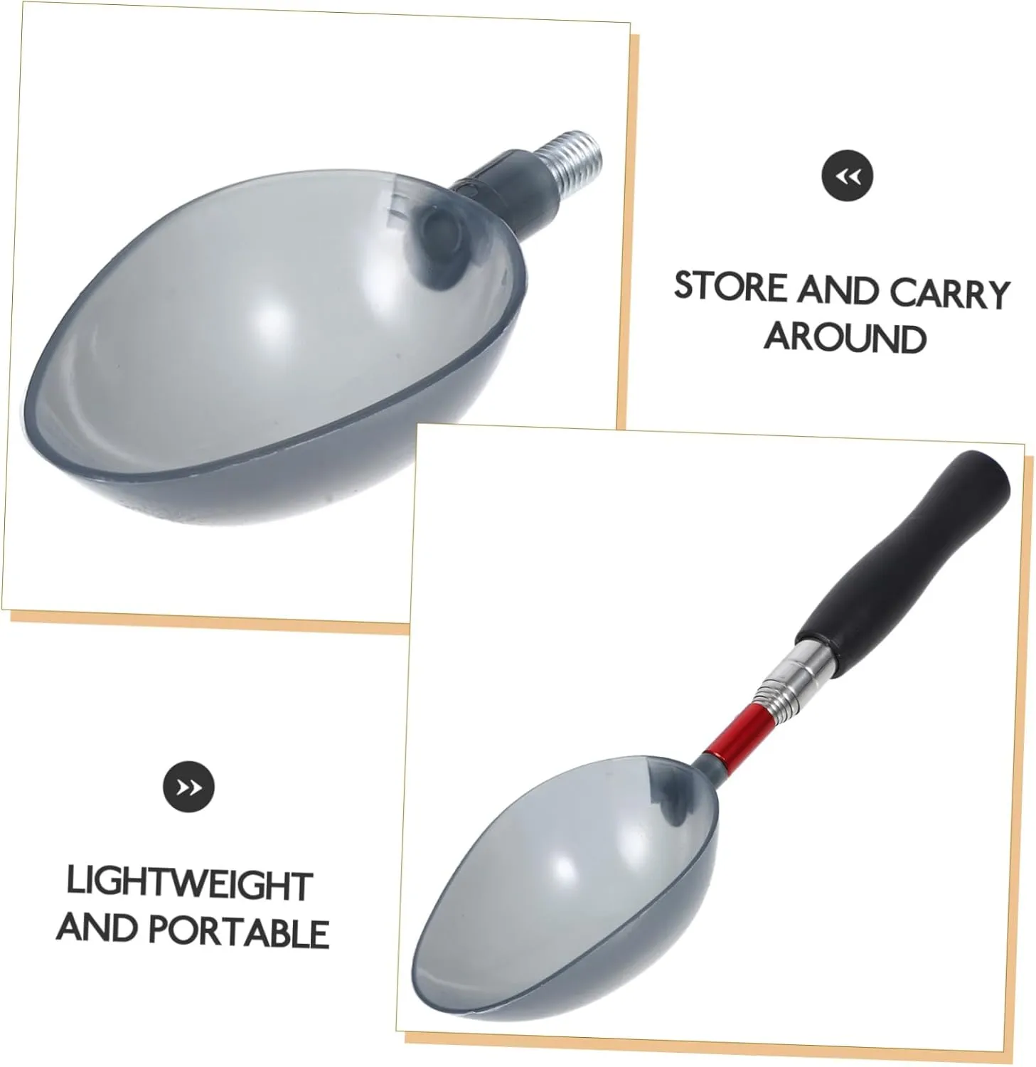 Yardwe 2 Sets Nesting Spoon Fishing Bait Scoop Fishing Tackle Kit Fishing Lure Spoon Bait Thrower Device