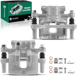 YHTAUTO Rear Disc Brake Calipers with Bracket Replacement for Patriot Compass 2007-2017, 200 2011-2014, Caliber, Avenger, Sebring, Lancer, Cirrus, Rear Driver Passenger Pair Caliper Assembly Set of 2