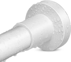 YNL White Shower Curtain Rod 32-80 Inch(2.7-6.6ft), Non Slip, Never Rust, No Drill Stainless Steel Spring Tension Shower Rod, Telescoping Curtain Rod for Bathroom Window Living Room