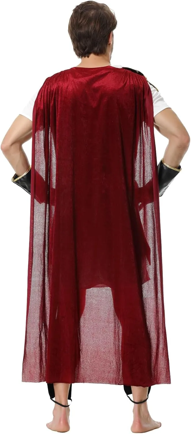 yolsun Men Roman Soldier Costume Adult Warrior Costume Halloween Brave Gladiator Cosplay Costume
