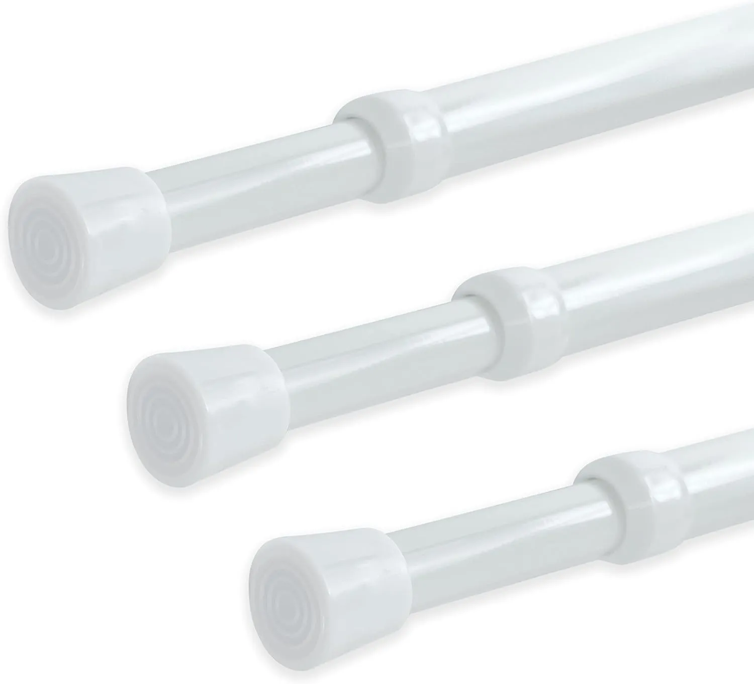 YYWL&HP 3 Pack Spring Tension Telescopic Rod Curtain Rods Adjustable Eextension Telescopic Rod, Suitable for Closet, Window, Kitchen, Bathroom, Cabinet, Wardrobe (41.1"-70.9" 3PCS WHITE)