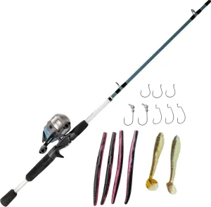 Zebco 33 Custom-Z Spincast Reel and Fishing Rod Combo, Telescopic Rod, 4.1:1 Gear Ratio, 14-Piece Strike King Tackle Kit