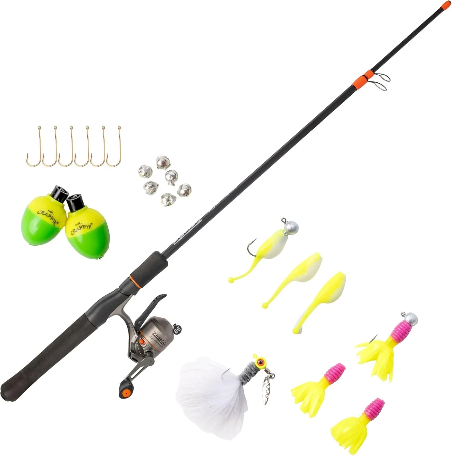 Zebco 33 Micro Trigger Spincast Reel and Fishing Rod Combo, 6-Foot 6-Inch 2-Piece, Telescopic Rod, Ultra-Lt Power, Mod Action, Size 10 Reel, Silver