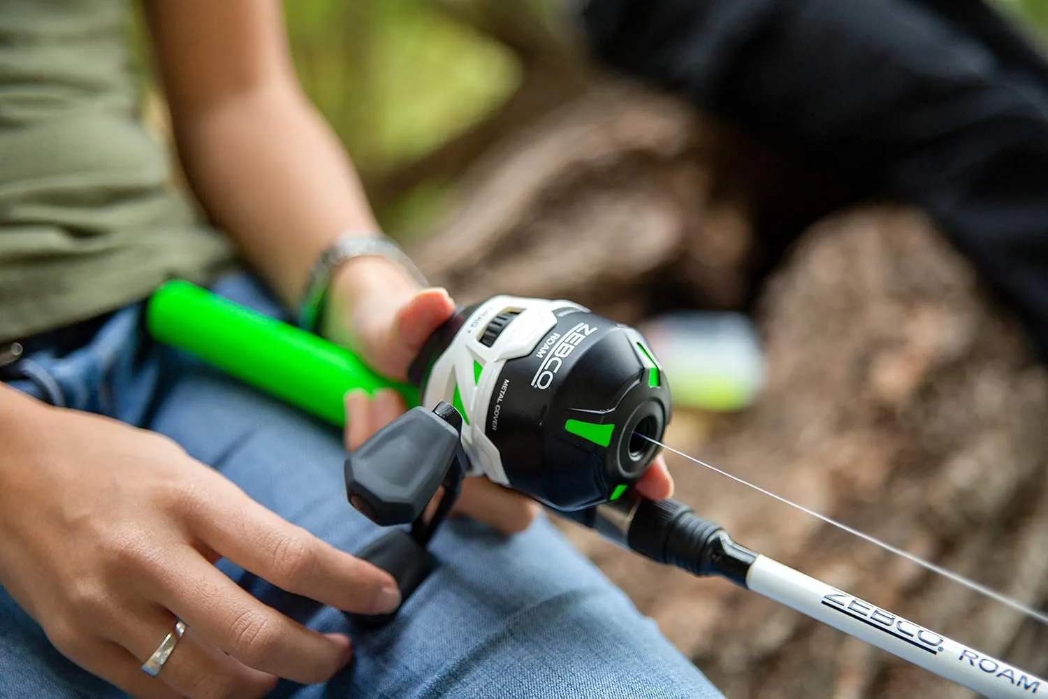 Zebco Roam Telescopic Fishing Rod and Spinning or Spincast Fishing Reel Combo, Durable 6-Foot Fiberglass Rod with ComfortGrip Handle, Pre-spooled with Zebco Cajun Fishing Line