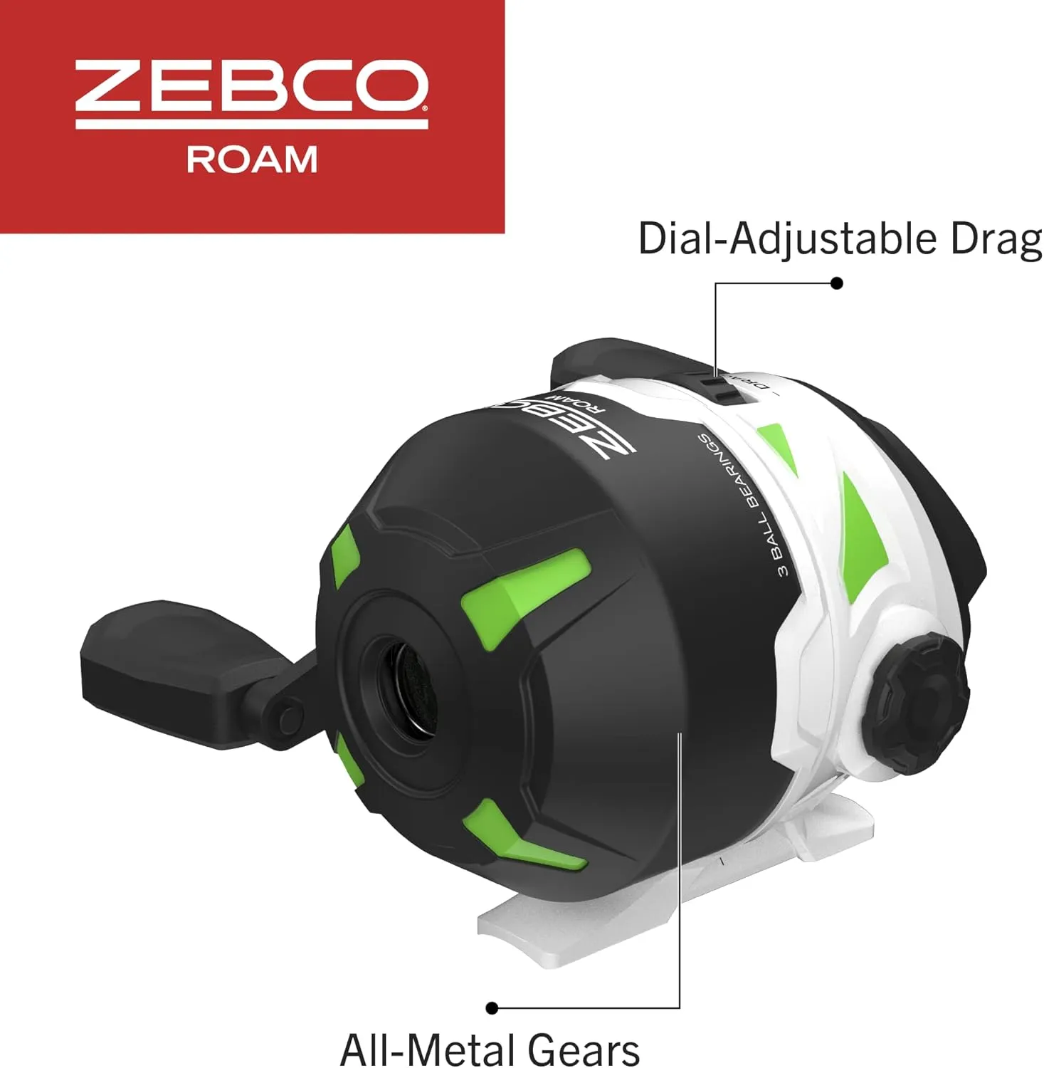 Zebco Roam Telescopic Fishing Rod and Spinning or Spincast Fishing Reel Combo, Durable 6-Foot Fiberglass Rod with ComfortGrip Handle, Pre-spooled with Zebco Cajun Fishing Line