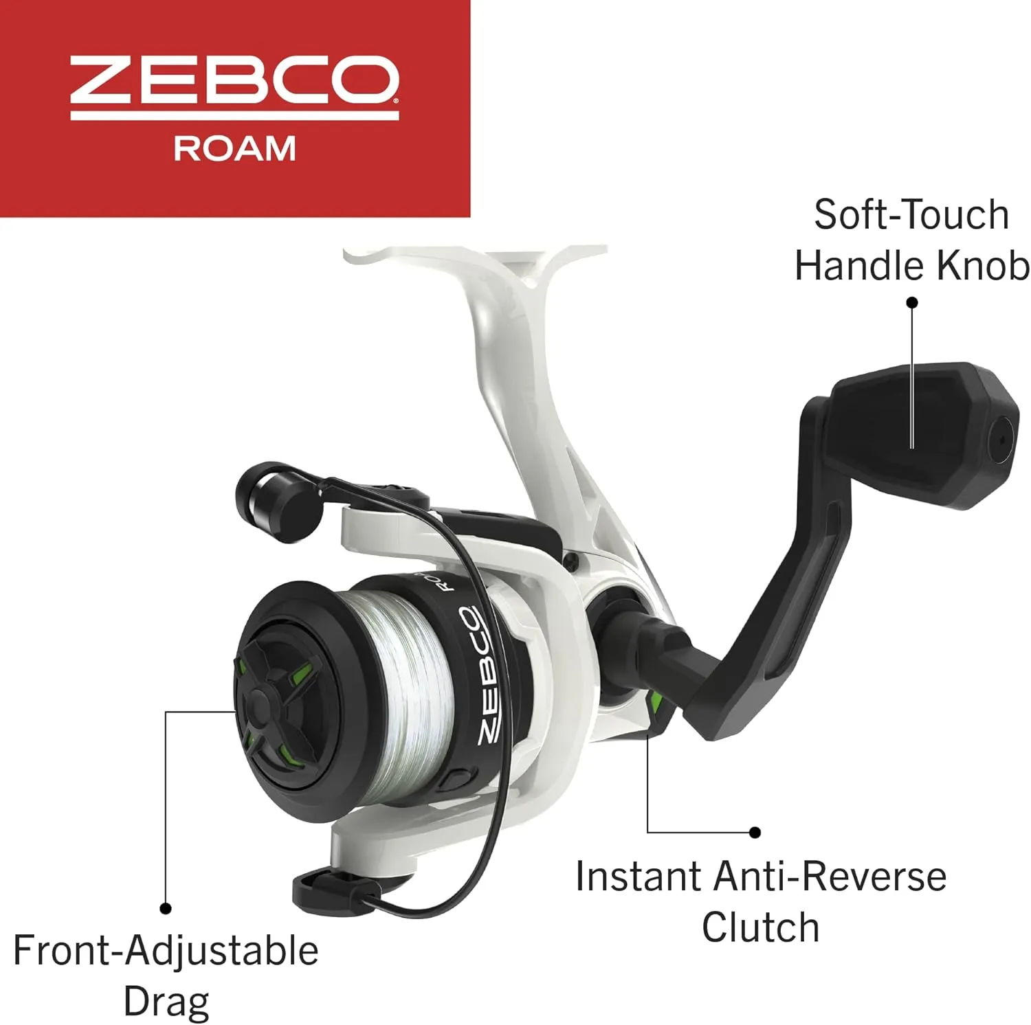 Zebco Roam Telescopic Fishing Rod and Spinning or Spincast Fishing Reel Combo, Durable 6-Foot Fiberglass Rod with ComfortGrip Handle, Pre-spooled with Zebco Cajun Fishing Line